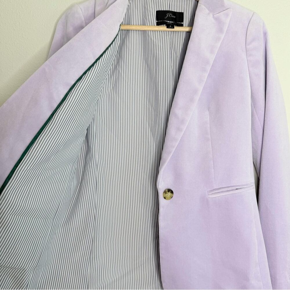 J Crew Parke Lilac Velvet Blazer Women's Size 2 - Picture 4 of 6